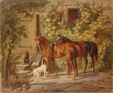 hermitage/adam, albrecht - horses at the porch